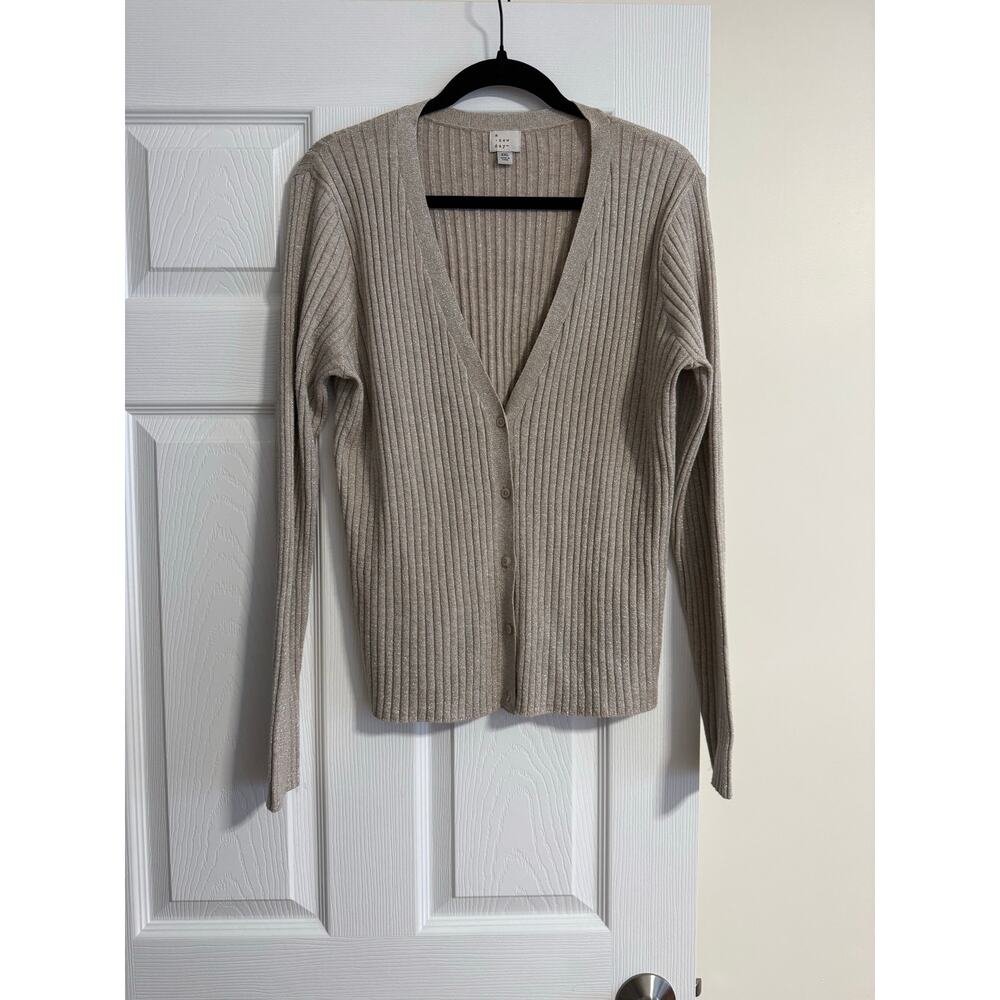 Gold Sparkly Cardigan Size XXl - Picture 1 of 5